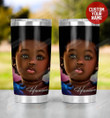 Personalized Black Little Girl Innocent Black Baby Girl Stainless Steel Tumbler, Tumbler Cups For Coffee/Tea, Great Customized Gifts For Birthday Christmas Thanksgiving