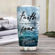 Personalized Jesus Faith Over Fear Tumbler Cup Stainless Steel Vacuum Insulated Tumbler 20 Oz Coffee/ Tea Tumbler With Lid Great Customized Gifts For Birthday Christmas Thanksgiving