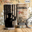 Personalized Marine Corps Stainless Steel Tumbler, Tumbler Cups For Coffee/Tea, Great Customized Gifts For Birthday Christmas Thanksgiving