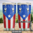 Personalized Puerto Rican Flag,  Stainless Steel Travel Tumbler Insulated, Birthday Christmas-Perfect Gifts For Flag Lover, 20 Oz, Coffee Tumbler, Tea Tumbler, Tumbler With Lid