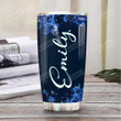 Blue Rose Butterfly Personalized Tumbler Cup Stainless Steel Vacuum Insulated Tumbler 20 Oz Perfect Customized Gifts For Birthday Christmas Thanksgiving Tumbler For Butterfly Lovers