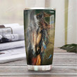 Personalized Native Horse Portrait Tumbler Cup Stainless Steel Insulated Tumbler 20 Oz Best Tumbler For Horse Lovers Great Customized Gifts For Birthday Christmas Thanksgiving Coffee/ Tea Tumbler
