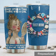 Makeup Tumbler Cup Personalized, There Was A Girl Who Really Loves Makeup, Blue Stainless Steel Vacuum Insulated Tumbler 20 Oz, Perfect Gifts For Birthday Christmas, Best Gifts For Girls