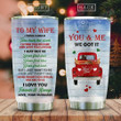 Couple In Red Truck Christmas Tumbler Cup, To My Wife, I Love You, Stainless Steel Insulated Tumbler 20 Oz, Great Gifts For Birthday Christmas Thanksgiving, Coffee/ Tea Tumbler With Lid