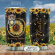 Sunflower Personalized Owl Hippie Style Tumbler Cup, You Are My Sunshine, Stainless Steel Insulated Tumbler 20 Oz, Best Gifts For Owl Lovers, Great Gifts For Birthday Christmas Thanksgiving
