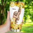 Sunflower And Sloth Stainless Steel Tumbler, Tumbler Cups For Coffee/Tea, Great Customized Gifts For Birthday Christmas Thanksgiving, Anniversary