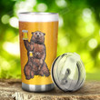 Bear Family And Beer It's Not A Dad Bod It's A Father Figure Stainless Steel Tumbler, Tumbler Cups For Coffee/Tea, Great Customized Gifts For Birthday Christmas Father's Day