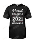 Proud Grandma of 2 2021 Seniors Class Grad Tshirt Grand Mom Grandma Graduation Tee Grandmother Son Daughter Shirt Nana Graduating T-shirt