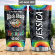 Personalized Colorful Hippie Sheep Tumbler I'm Not The Black Sheep Tumbler Gifts For Sheep Lovers, Hippie Lovers 20 Oz Sports Bottle Stainless Steel Vacuum Insulated Tumbler