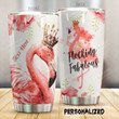 Personalized Watercolor Flamingoes With Crown Tumbler Flocking Fabulous Tumbler Best Gifts For Flamingo Lovers, Animal Lovers 20 Oz Sports Bottle Stainless Steel Vacuum Insulated Tumbler