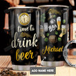 Personalized Drinking Beer Theme Tumbler Time To Drink Beer Tumbler Gifts For Beer Lovers, Drinking Lovers 20 Oz Sports Bottle Stainless Steel Vacuum Insulated Tumbler