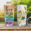 Angel Lgbt Tumbler Cup, Love Comes In Many Colors, Stainless Steel Insulated Tumbler 20 Oz, Coffee/ Tea Tumbler With Lid, Perfect Gifts For Birthday Christmas Thanksgiving