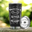 Personalized Beards Dads King Never Shave Stainless Steel Tumbler, Tumbler Cups For Coffee/Tea, Great Customized Gifts For Birthday Christmas Father's Day