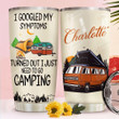 Personalized Name Camping Symptoms Red Van Stainless Steel Tumbler, Tumbler Cups For Coffee/Tea, Great Customized Gifts For Birthday Christmas Thanksgiving