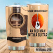 Personalized Guitar Tumbler Never Underestimate An Old Man With A Guitar Tumbler Cup Stainless Steel Tumbler, Tumbler Cups For Coffee/Tea, Great Customized Gifts For Birthday Christmas Perfect Gifts For Guitar Lovers
