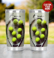 Personalized Tennis Balls & Racket Photograph Stainless Steel Tumbler, Tumbler Cups For Coffee/Tea, Great Customized Gifts For Birthday Christmas Thanksgiving