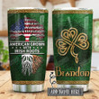 Irish Roots American Personalized Tumbler Cup, Fingerprint, Stainless Steel Insulated Tumbler 20 Oz, Coffee/ Tea Tumbler With Lid, Perfect Gifts For Birthday Christmas Thanksgiving