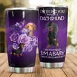 Baby Dachshund Butterfly Tumbler Cup, I'm Not A Dachshund, Purple Stainless Steel Vacuum Insulated Tumbler 20 Oz, Perfect Gifts For Dog Lovers, Great Birthday Gifts, Christmas Gifts