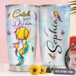Personalized Softball Dreamcatcher Watercolor Tumbler Catch Your Dreams Tumbler Best Gifts For Softball Lovers, Sports Lovers 20 Oz Sports Bottle Stainless Steel Vacuum Insulated Tumbler