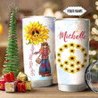 Hippie Girl Sunflower Personalized Tumbler Cup, Stay Trippy Little Hippie, Stainless Steel Insulated Tumbler 20 Oz, Tumbler For Travel, Special Tumbler For Birthday Christmas, For Hippie Lovers