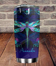 Personalized Blue Dragonfly Stainless Steel Tumbler, Tumbler Cups For Coffee/Tea, Great Customized Gifts For Birthday Christmas Thanksgiving