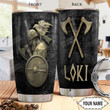 Personalized Viking Warrior And Crow Stainless Steel Tumbler, Tumbler Cups For Coffee/Tea, Great Customized Gifts For Birthday Christmas Thanksgiving