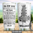 Personalized Viking Dad To Son Believe In Yourself Stainless Steel Tumbler, Tumbler Cups For Coffee/Tea, Great Customized Gifts For Birthday Christmas Father's Day