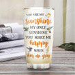 Personalized Hummingbird Sunflower You Are my Sunshine Stainless Steel Tumbler, Tumbler Cups For Coffee/Tea, Great Customized Gifts For Birthday Christmas Thanksgiving