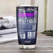 Personalized Gamer Label Can I Just Finish This Game Stainless Steel Tumbler, Tumbler Cups For Coffee/Tea, Great Customized Gifts For Birthday Christmas Thanksgiving