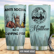Personalized Bear Camping Anti Social But A Camping Pro Stainless Steel Tumbler, Tumbler Cups For Coffee/Tea, Great Customized Gifts For Birthday Christmas Thanksgiving