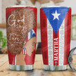 Briksisstore Personalized Puerto Rican Girl-God Say You Are Strong Unique Lovely Stainless Steel Travel Tumbler Insulated, Tumbler Red Tumbler, Birthday Christmas For Girl, 20 Oz, Coffee Tumbler