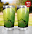 Personalized Oil Painted Tennis Ball Stainless Steel Tumbler, Tumbler Cups For Coffee/Tea, Great Customized Gifts For Birthday Christmas Thanksgiving