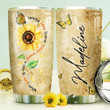 Butterfly Sunflower Personalized Quote Tumbler Cup When Pain Is Like A Flower Stainless Steel Vacuum Insulated Tumbler 20 Oz Great Customized Gifts For Birthday Christmas Thanksgiving