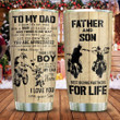 Personalized To My Dad From Son Tumbler Cup Father And Son Biker You Are Appreciated 20 Oz Tumbler Cup For Coffee/Tea Stainless Tumbler Cup For Biker Fathers On The Father's Day Thanksgiving Birthday