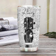 Acoustic Guitar Personalized Silver Style Tumbler Cup Stainless Steel Vacuum Insulated Tumbler 20 Oz Great Customized Gifts For Birthday Christmas Thanksgiving Coffee/ Tea Tumbler With Lid