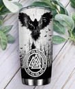 Viking Raven Tattoo Style Personalized Tumbler Cup Stainless Steel Insulated Tumbler 20 Oz Best Gifts For Birthday Christmas Gifts For Viking Lovers Coffee/ Tea Tumbler