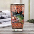 Personalized Fish Break Through Stainless Steel Tumbler, Tumbler Cups For Coffee/Tea, Great Customized Gifts For Birthday Christmas Thanksgiving