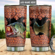Personalized Fish Break Through Stainless Steel Tumbler, Tumbler Cups For Coffee/Tea, Great Customized Gifts For Birthday Christmas Thanksgiving