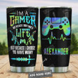 Personalized Hologram Color Gamer Life Stainless Steel Tumbler Perfect Gifts For Game Lover 20 Oz Tumbler Cups For Coffee/Tea, Great Customized Gifts For Birthday Christmas Thanksgiving