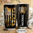 Personalized American Flag Sea Turtle Tumbler Cup Stainless Steel Insulated Tumbler 20 Oz Perfect Gifts For Birthday Christmas Thanksgiving Gifts For Turtle Lovers Tumbler For Coffee/ Tea