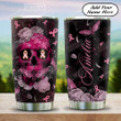 BRC Skull Butterfly Personalized Tumbler Cup, Daisy Tumbler, Pink Stainless Steel Insulated Tumbler 20 Oz, Coffee/ Tea Tumbler, Gifts For Birthday Christmas Halloween, Best Gifts For Skull Lovers