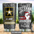 Personalized Us Army Veteran Grandpa Tumbler Cup Stainless Steel Vacuum Insulated Tumbler 20 Oz Great Customized Gifts For Birthday Christmas Thanksgiving Coffee/ Tea Tumbler With Lid