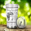 Personalized To My Grandson Never Forget That From Grandma T-Rex Stainless Steel Tumbler, Tumbler Cups For Coffee/Tea, Great Customized Gifts For Birthday Christmas Thanksgiving