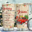 Red Truck Holiday To Do List Personalized Tumbler Cup Be Present Stainless Steel Vacuum Insulated Tumbler 20 Oz Best Christmas Gifts Tumbler For Coffee/Tea With Lid Unique Gifts