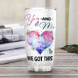 Personalized Butterfly Elephant Couple Heart Shaped Tumbler Cup You And Me We Got This Stainless Steel Insulated Tumbler 20 Oz Best Gifts For Lover On Birthday Christmas Valentine Anniversary