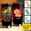 Personalized Daddysaurus Tumbler Like A Normal Dad But More Awesome  Custom Name Gifts For Father's Day, Dinosaur Lover 20 Oz Sport Bottle Stainless Steel Vacuum Insulated Tumbler