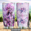 Personalized Beautiful Purple Horse Flower Art Tumbler Cup Stainless Steel Insulated Tumbler 20 Oz Best Tumbler For Horse Lovers Great Customized Gifts For Birthday Christmas Thanksgiving