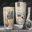Electric Guitar Personalized Hear Music Feel The Bass Stainless Steel Vacuum Insulated Tumbler 20 Oz Gifts For Birthday Christmas Thanksgiving Perfect Gifts For Guitar Lovers Coffee/ Tea Tumbler