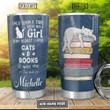 White Cat Books Personalized Tumbler Cup Once Upon A Time There Was A Girl Really Loved Cats Stainless Steel Insulated Tumbler 20 Oz Best Gifts For Cat Lovers Great Gifts For Birthday Christmas