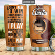 Personalized Name Acoustic Guitar Stainless Steel Tumbler, Tumbler Cups For Coffee/Tea, Great Customized Gifts For Birthday Christmas Thanksgiving